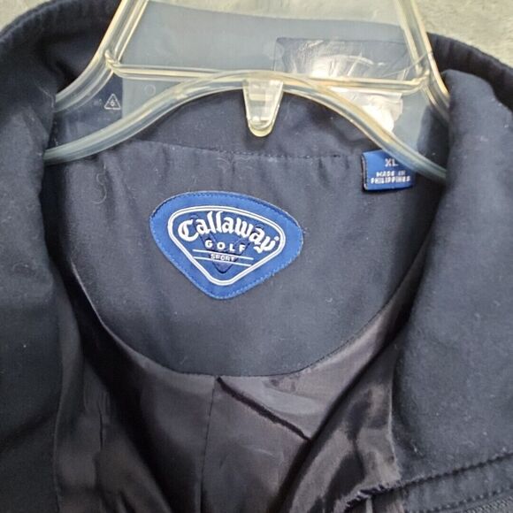 Callaway Men's XL Golf Sport Outerwear Pullover Windbreaker Shirt Blue Beige - Picture 3 of 16